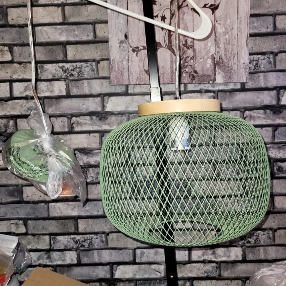 Green Wire Mesh Pendant Hanging Lamp Light